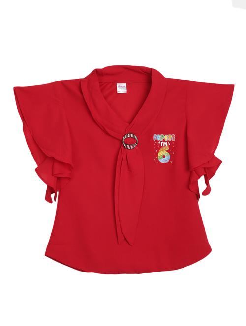 kids red placement print detailed top - 20814252 - Standard Image - 0