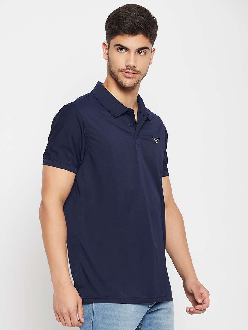 navy blue polyester plain tshirt - 20814412 -  Zoom Image - 0