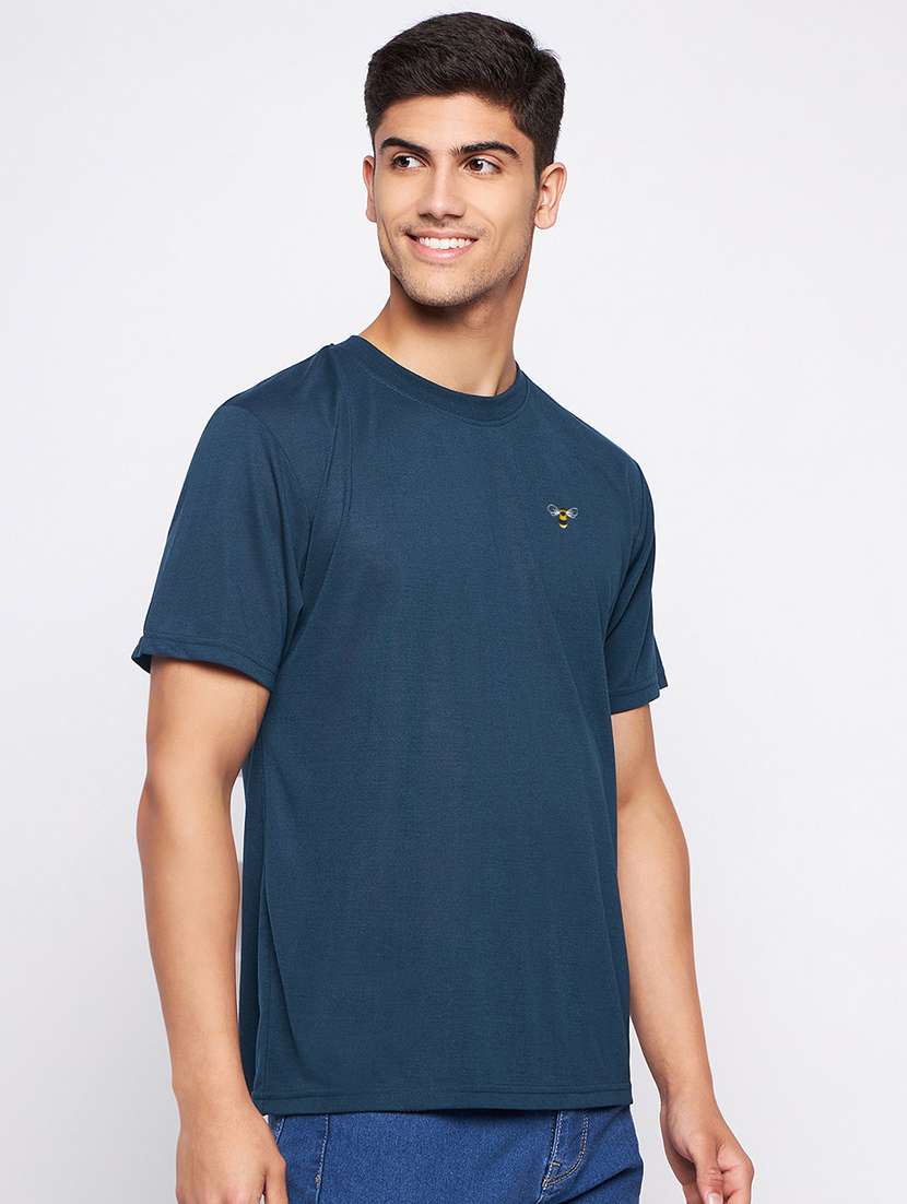 navy blue polyester plain tshirt - 20814446 - Zoom Image - 0