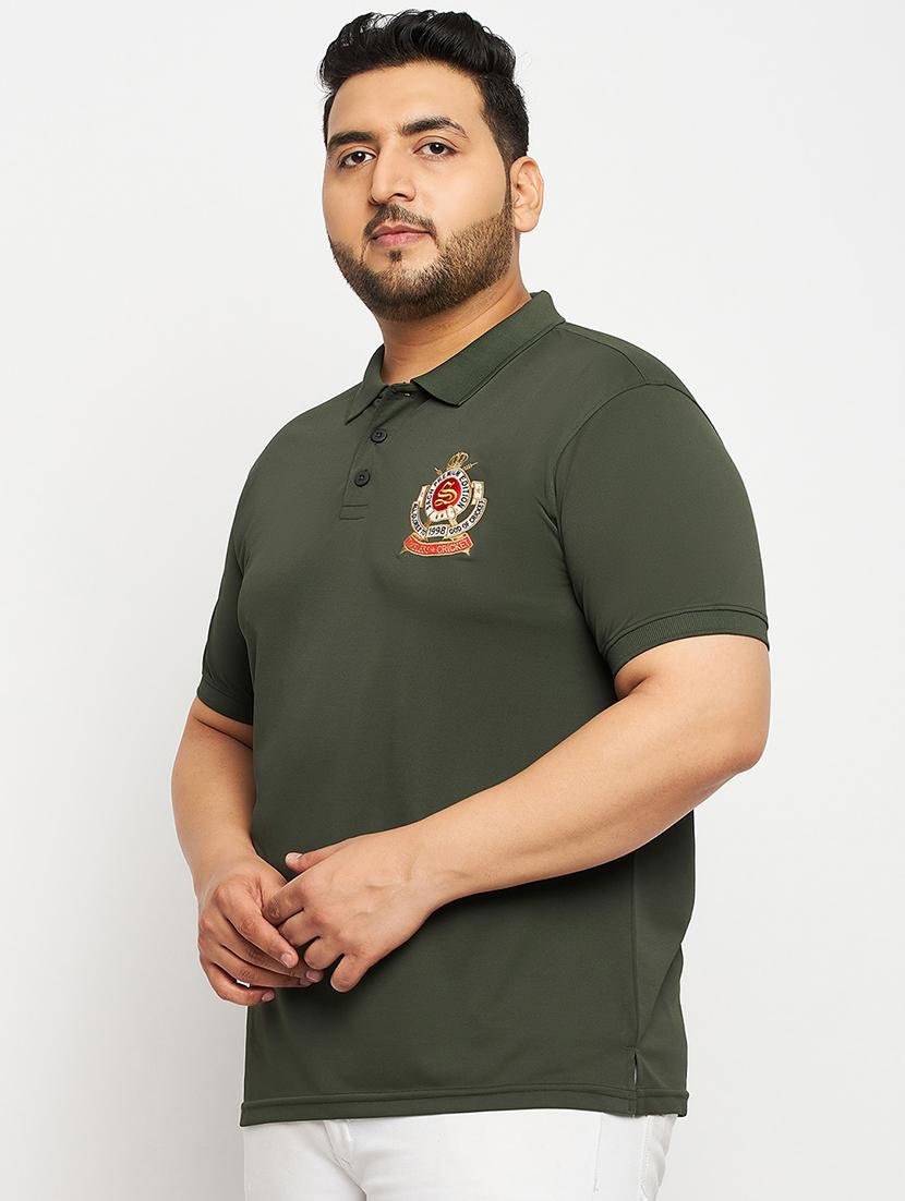 olive polyester plain tshirt