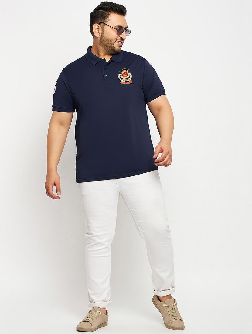 navy blue polyester plain tshirt - 20814500 - Standard Image - 3