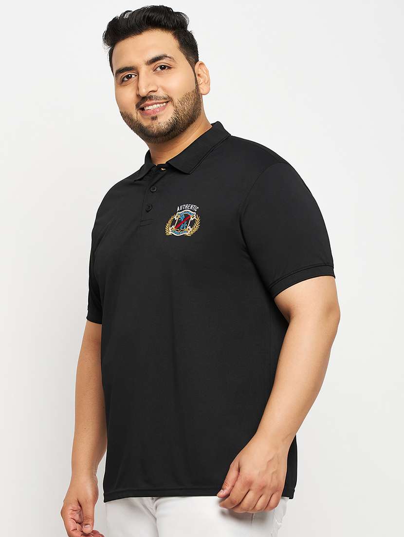 black polyester plain polo tshirt