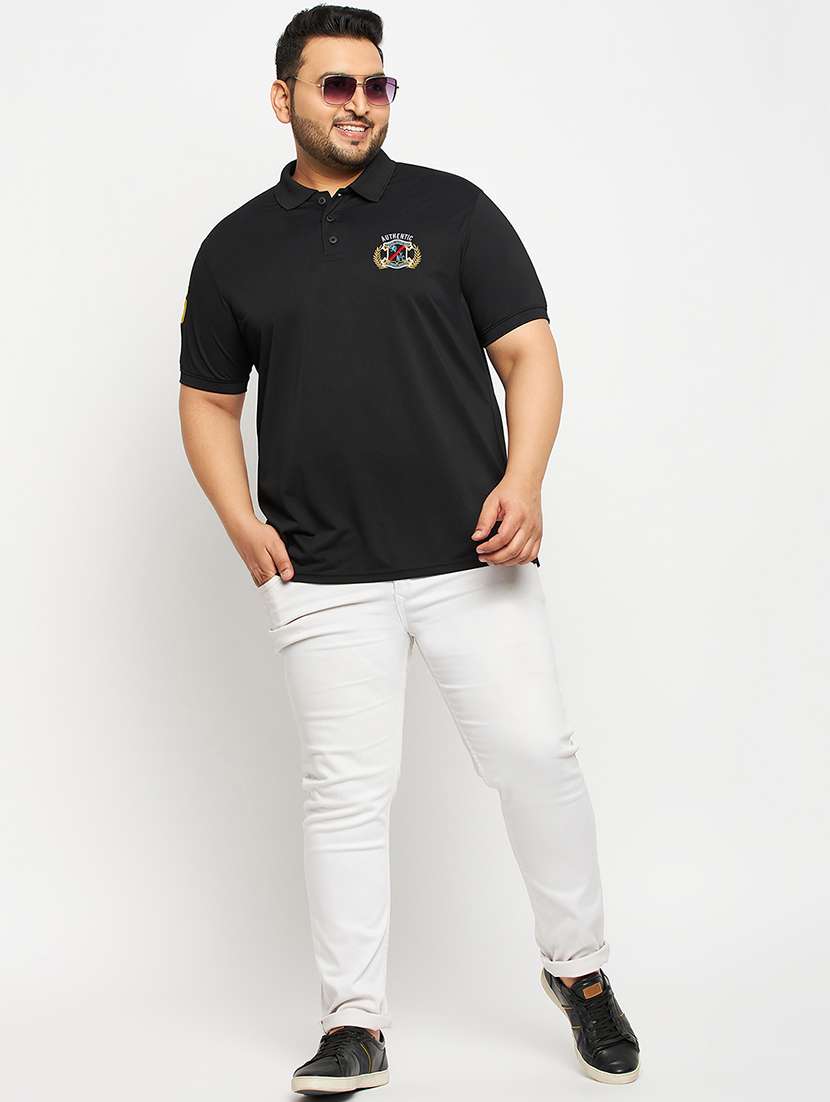 black polyester plain polo tshirt - 20814503 -  Standard Image - 3