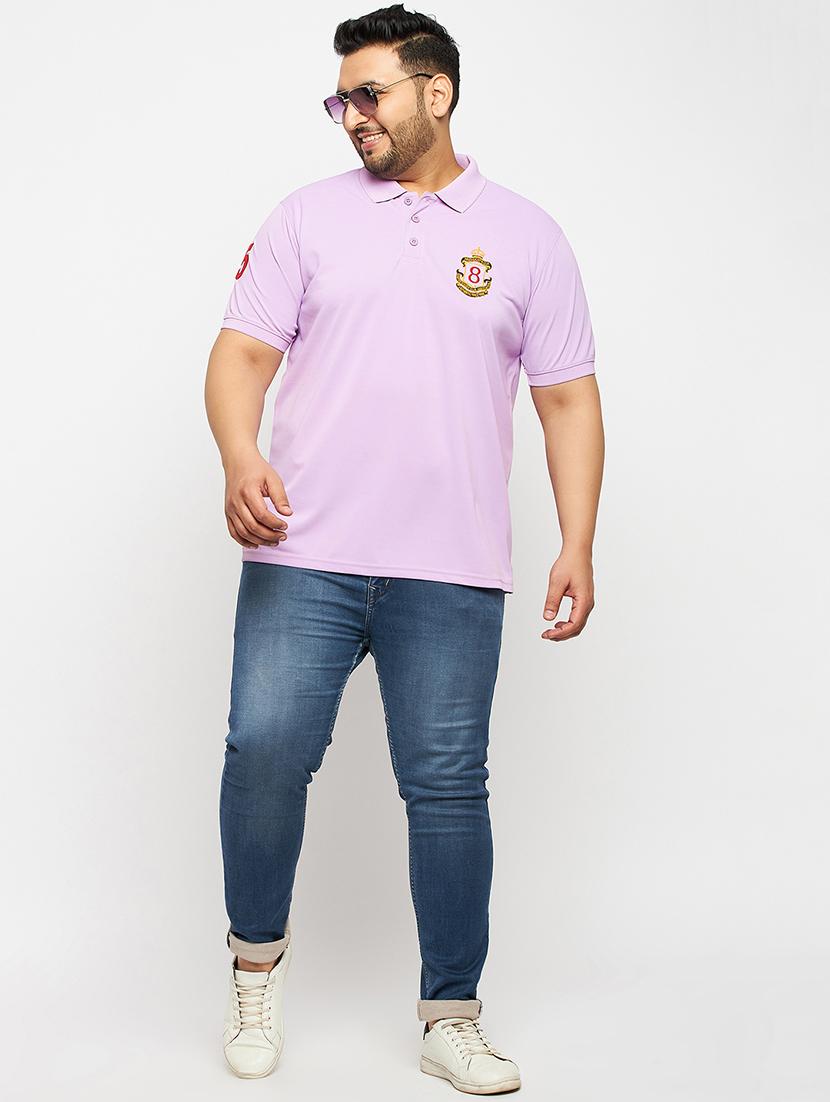men solid plus size polo neck t-shirt - 20814506 - Standard Image - 3