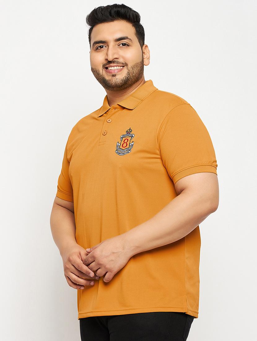 mustard polyester plain tshirt