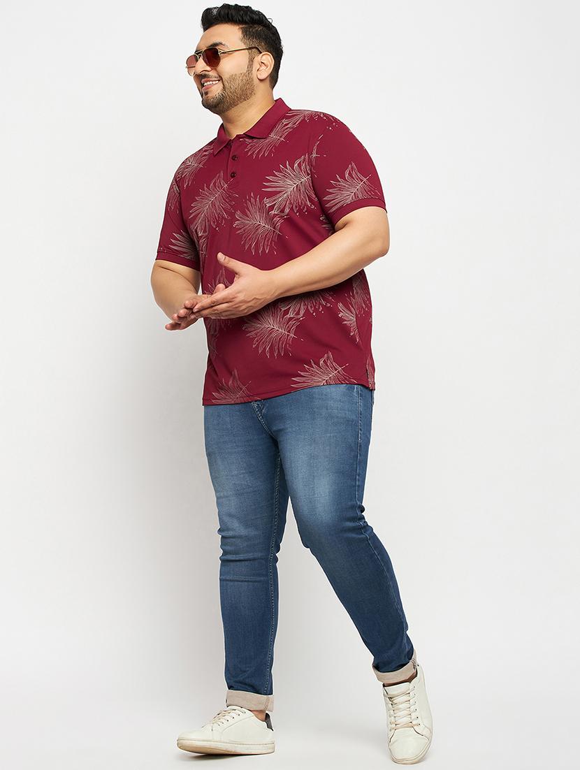 maroon polyester all over print tshirt - 20814512 - Standard Image - 3
