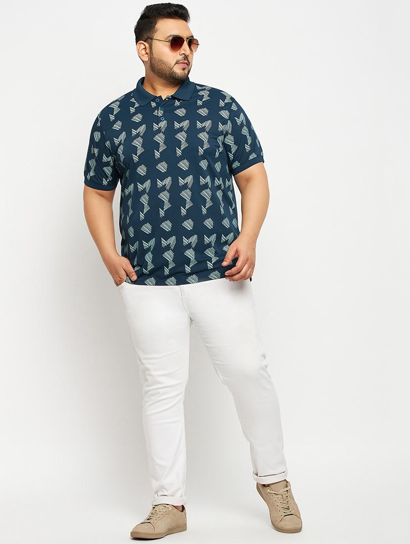 navy blue polyester all over print tshirt - 20814517 - Standard Image - 3