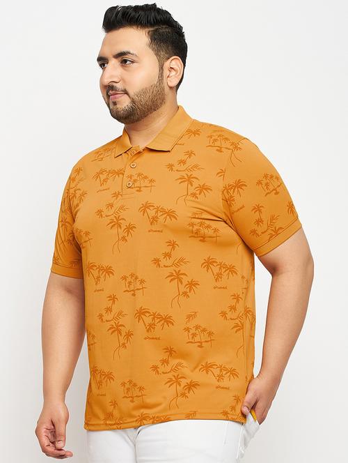 mustard polyester all over print tshirt - 20814522 -  Standard Image - 0