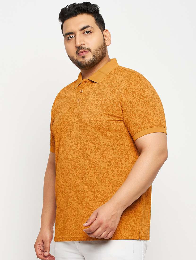 mustard polyester all over print tshirt - 20814526 - Zoom Image - 0