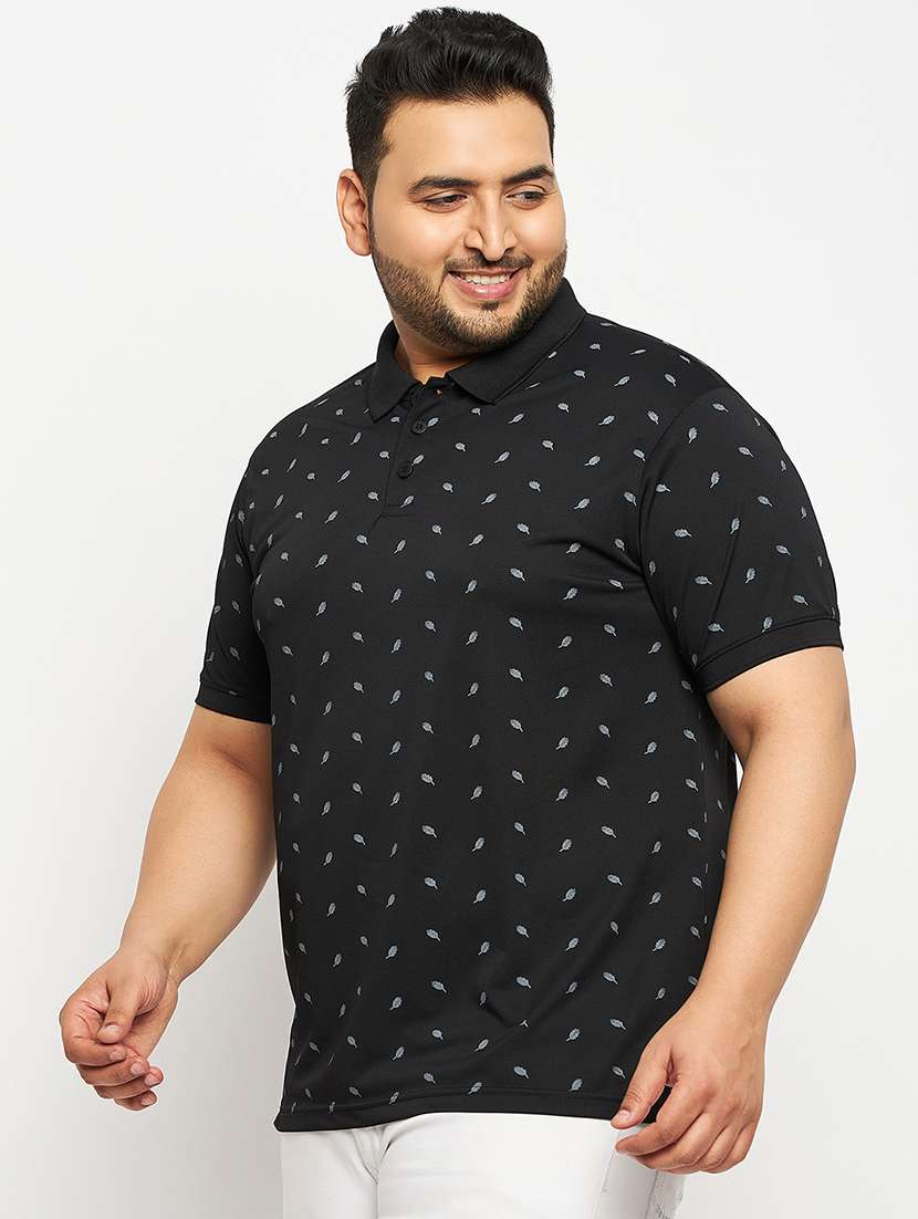 black polyester all over print tshirt
