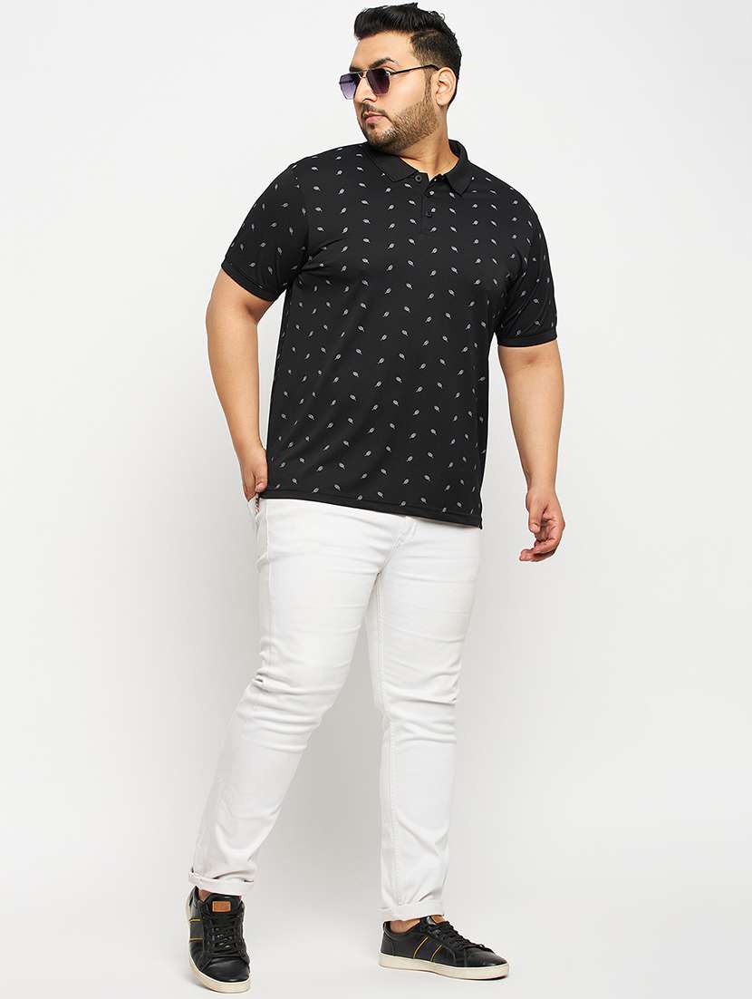 black polyester all over print tshirt - 20814539 -  Standard Image - 3