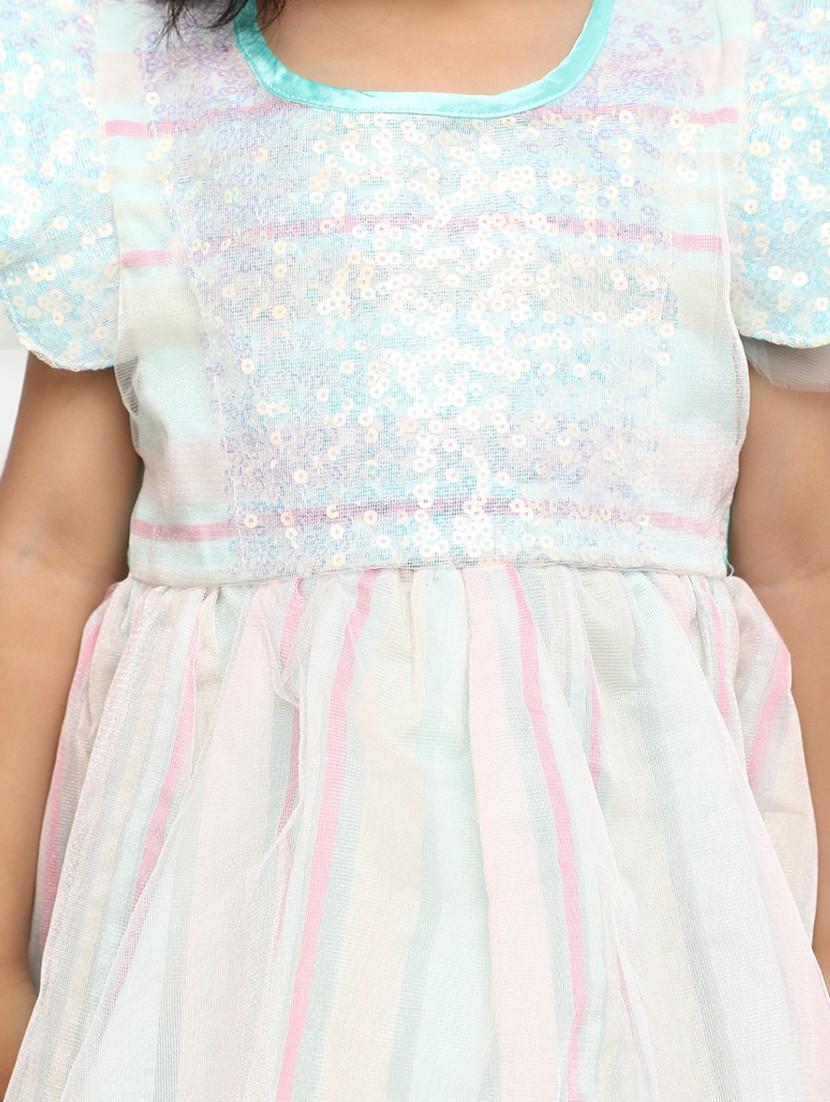 girls sea green sequined frock - 20815478 - Standard Image - 5