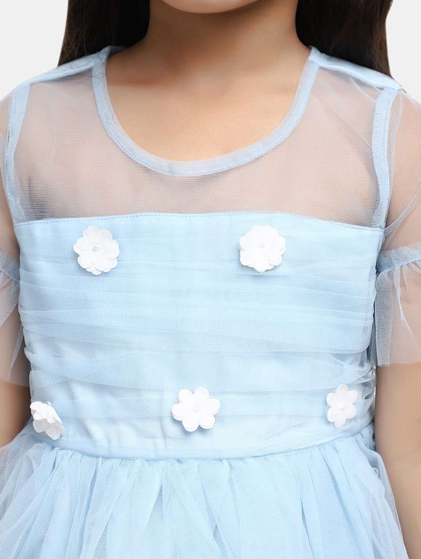 girls light blue embellished frock - 20815480 -  Standard Image - 5