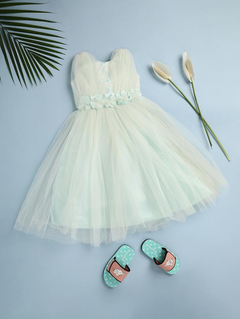 green solid frock - 20815540 -  Zoom Image - 0