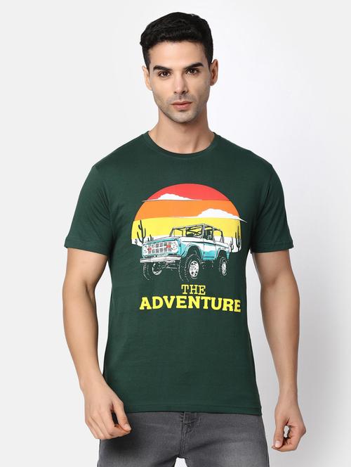 green cotton chest print tshirt - 20816054 - Standard Image - 0