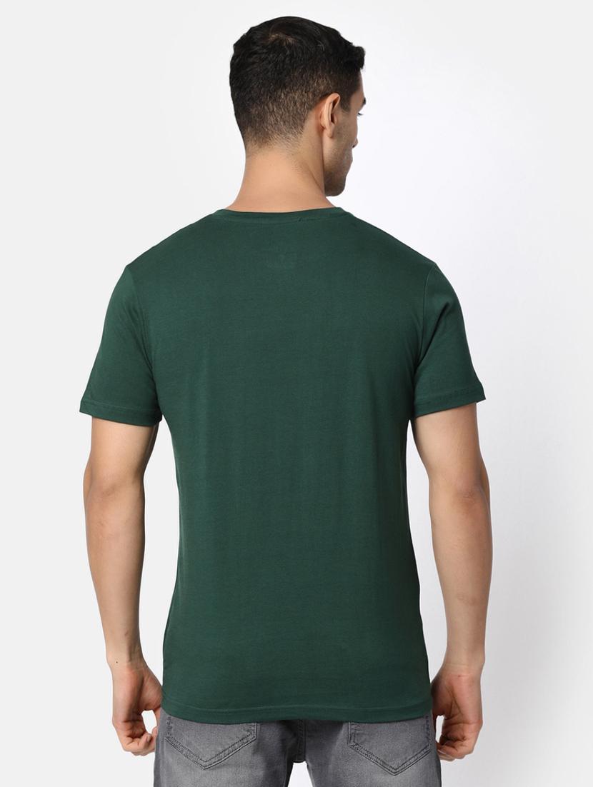 green cotton chest print tshirt - 20816054 - Standard Image - 3