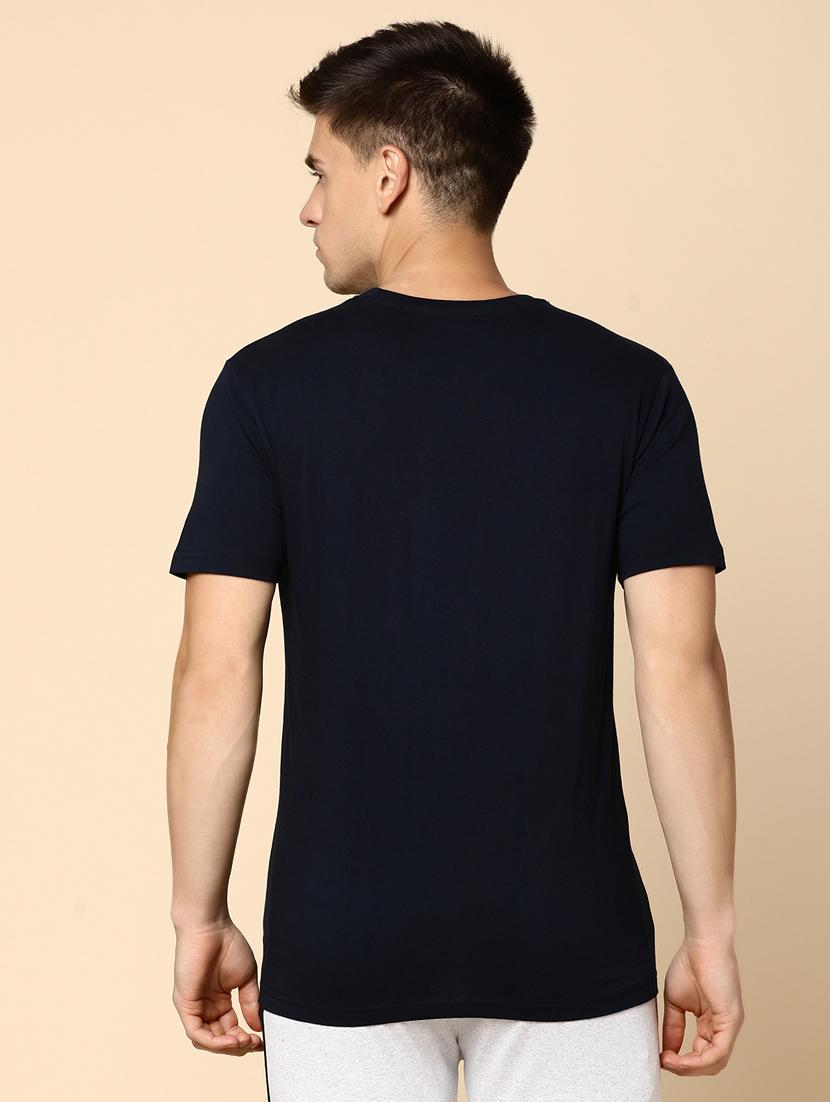 navy blue cotton front print t-shirt - 20816068 - Standard Image - 3