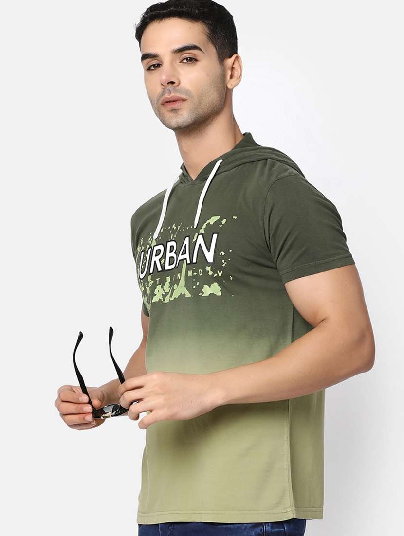 Green Cotton Chest Print Tshirt - 20816112 -  Standard Image - 3