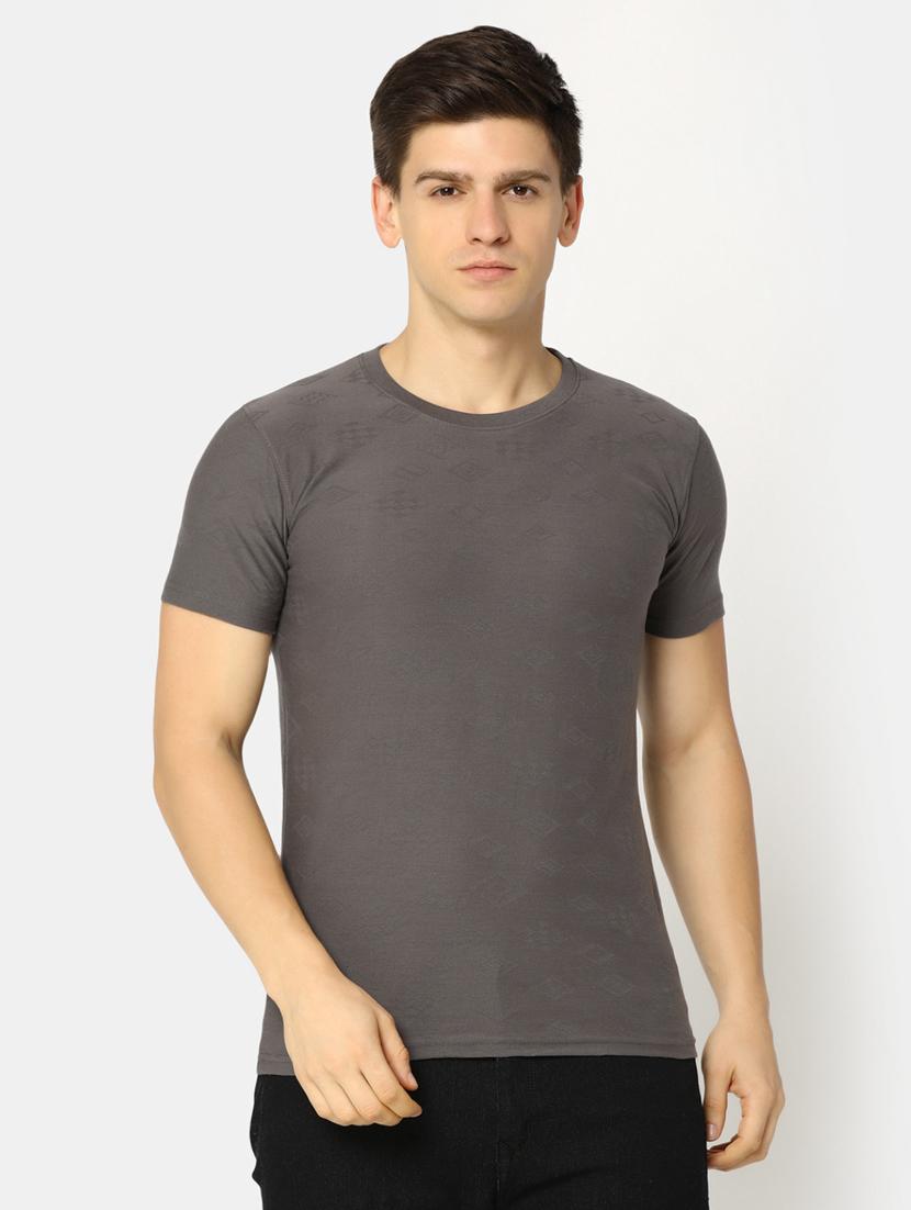 grey cotton printed t-shirt - 20816161 -  Zoom Image - 0