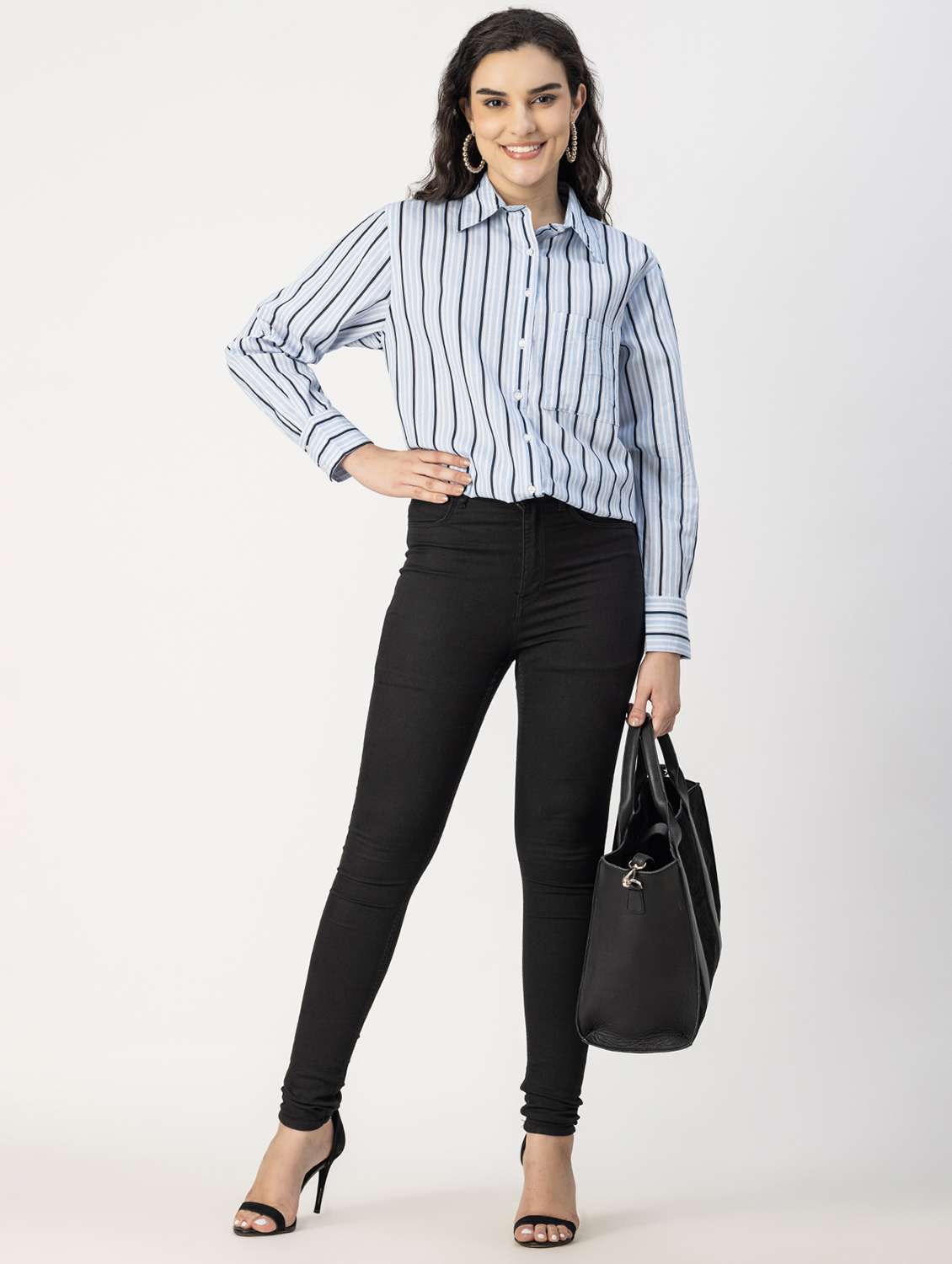 light blue cotton striped shirt - 20817203 -  Standard Image - 3