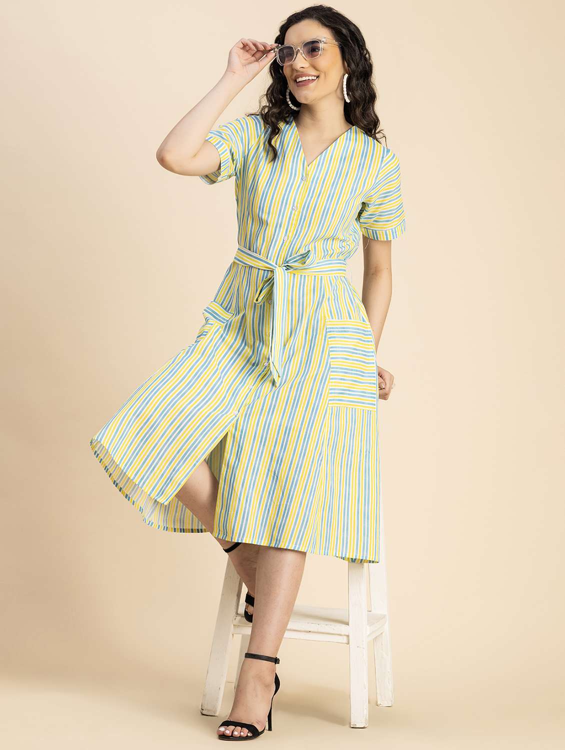 women multicolored check printed shirt dress - 20817249 -  Standard Image - 3