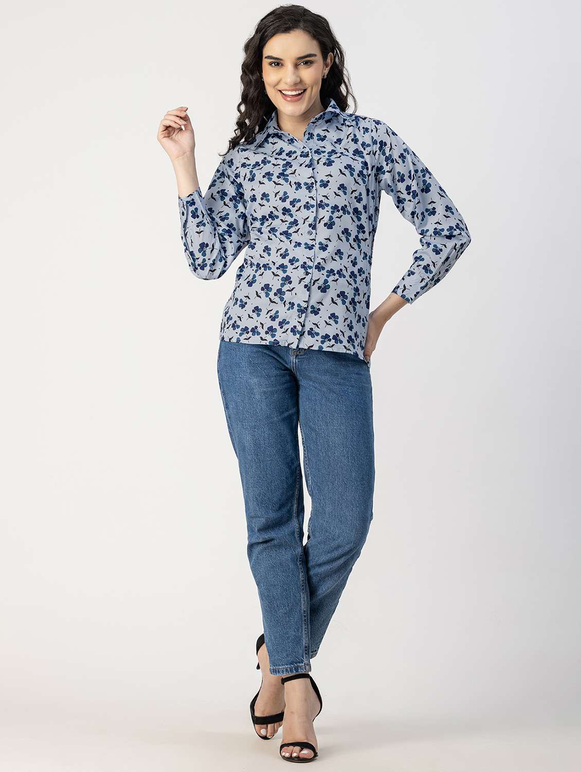 women floral print casual shirt - 20817274 -  Standard Image - 3