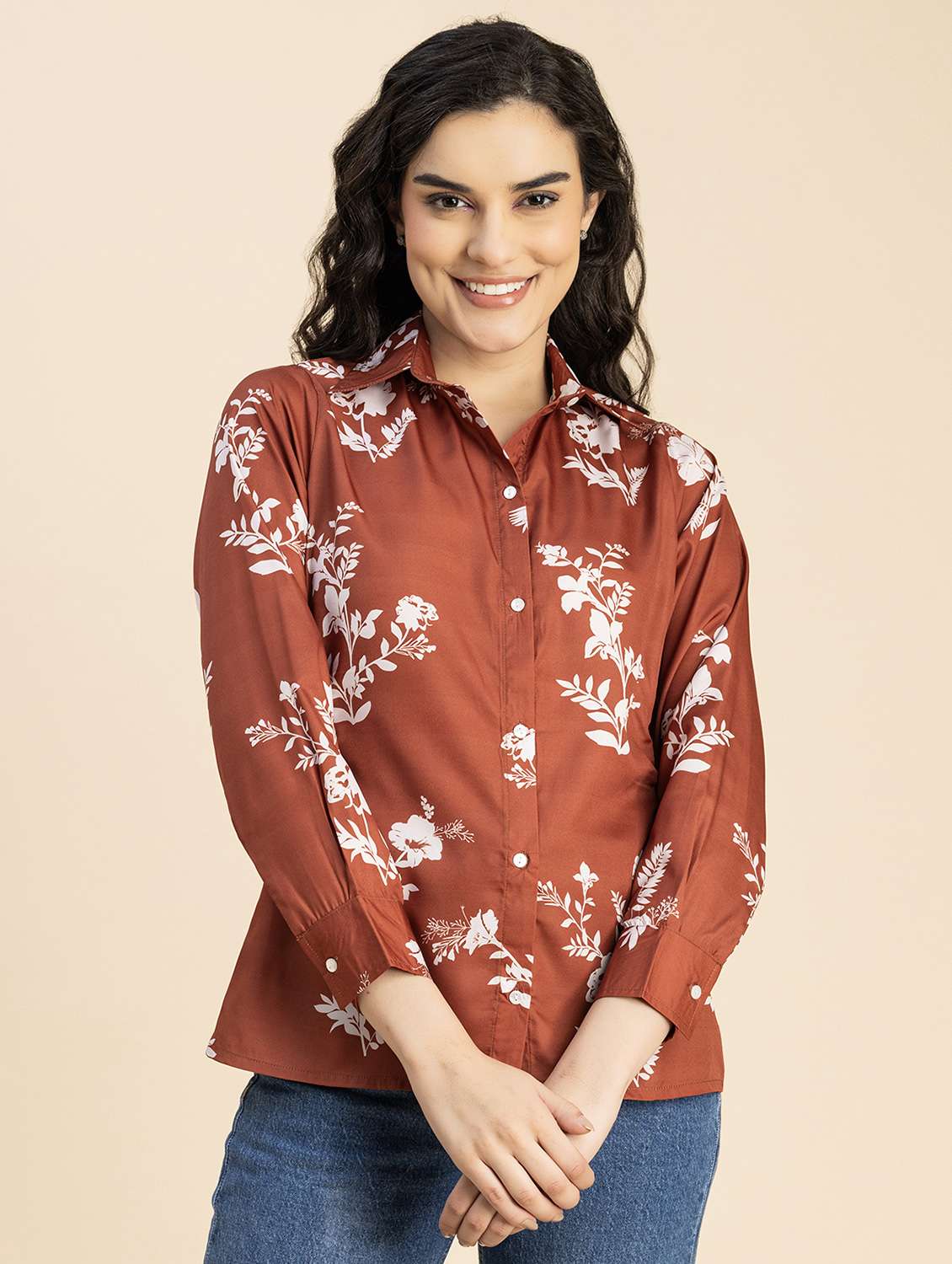 women floral print casual shirt