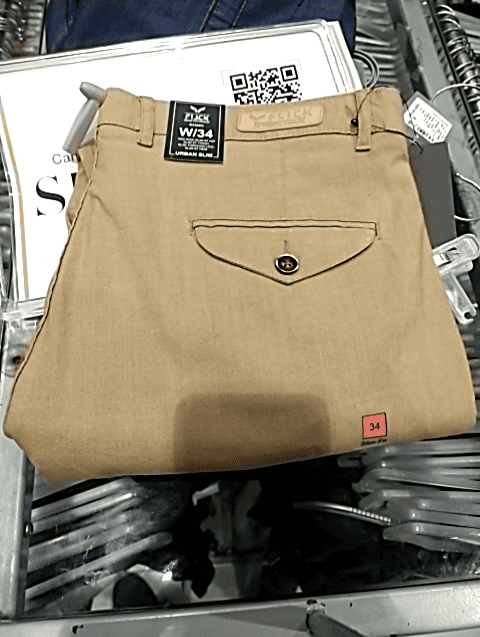 khaki linen casual trousers - 20817373 - Standard Image - 0