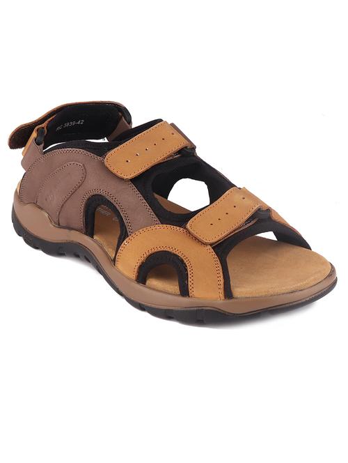 brown leather back strap sandals - 20817529 - Standard Image - 0