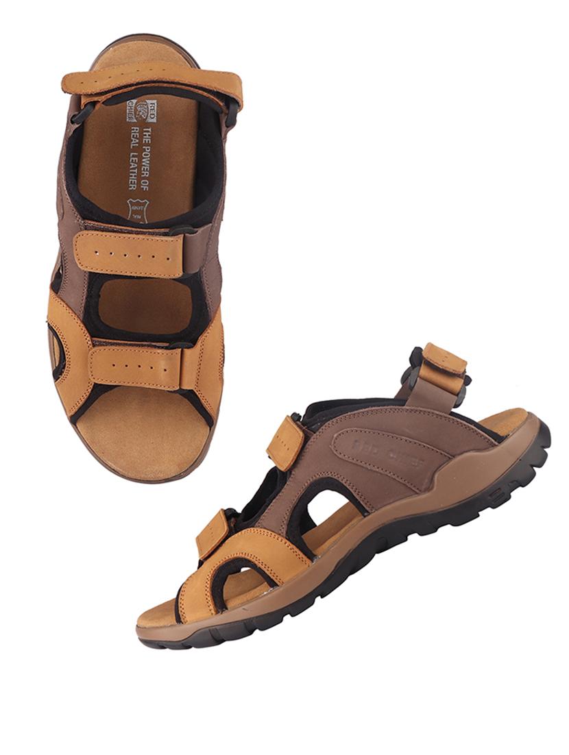 brown leather back strap sandals - 20817529 - Standard Image - 3
