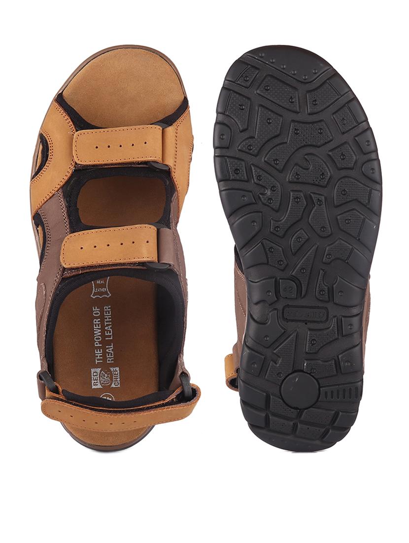 brown leather back strap sandals - 20817529 - Standard Image - 5