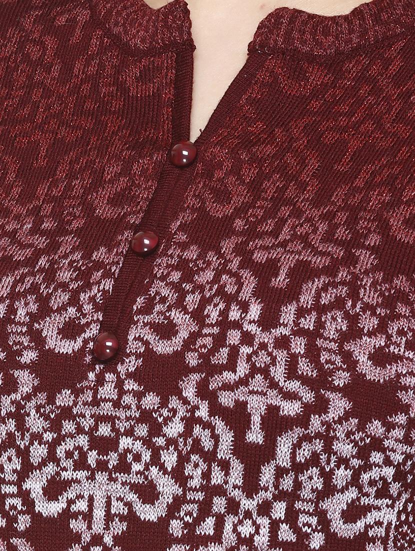 women maroon notch neck kurta pant set with dupatta - 20817770 - Standard Image - 3