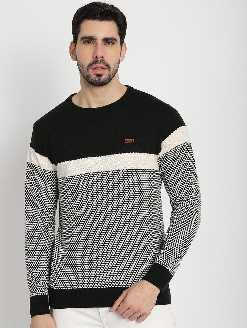men acrylic long sleeve pullover
