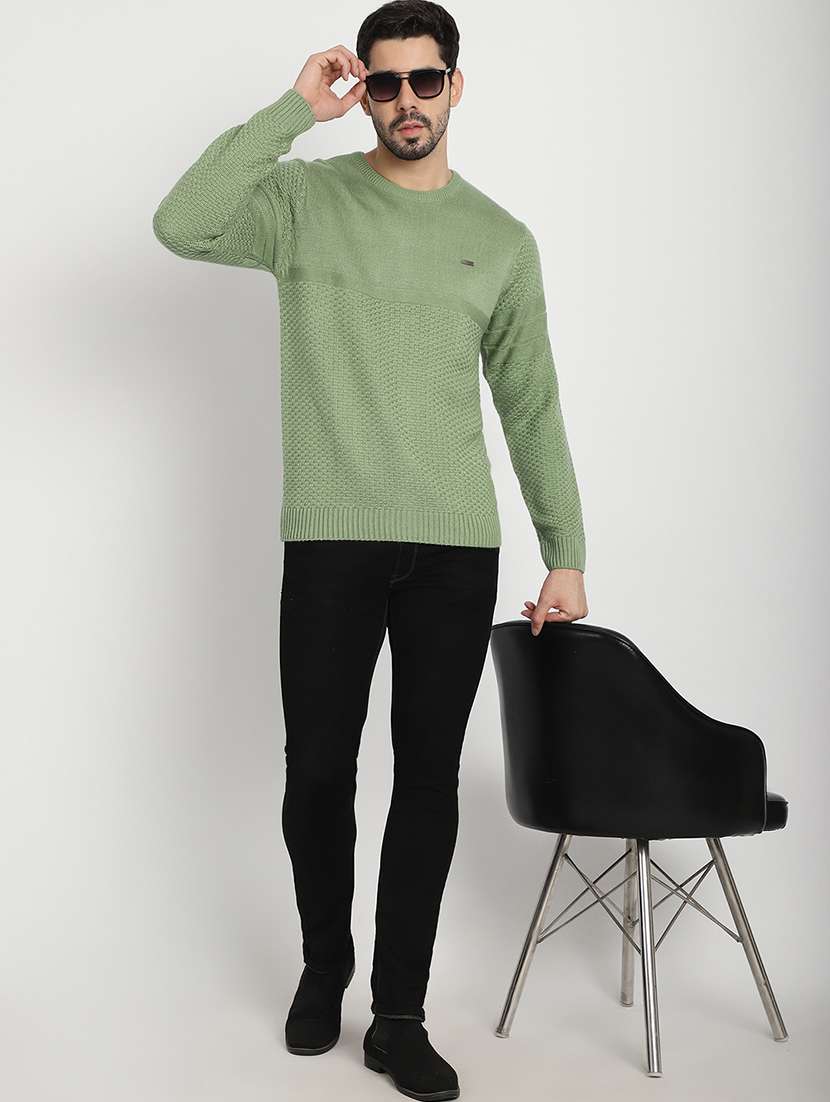 men acrylic long sleeve pullover - 20817787 - Standard Image - 3