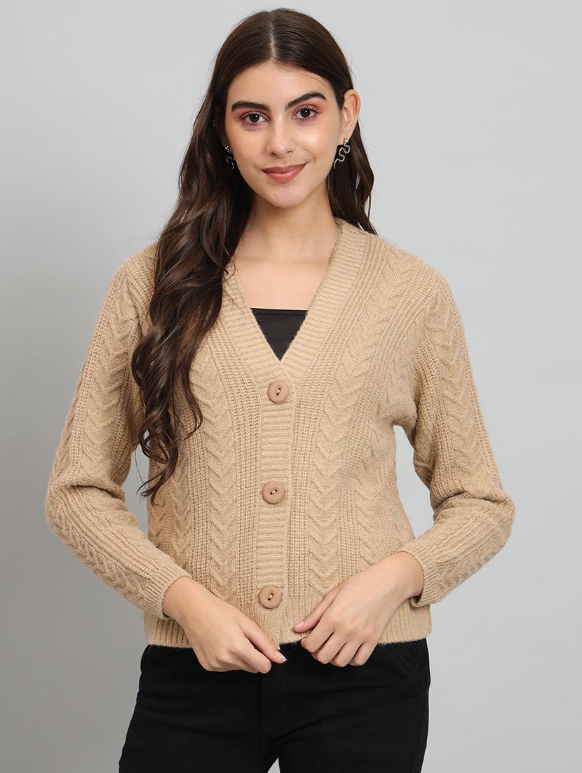 women self design woolen cardigan - 20817788 - Zoom Image - 0