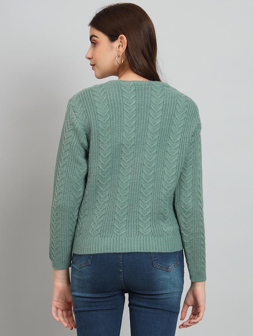 women self design woolen cardigan - 20817789 - Standard Image - 3