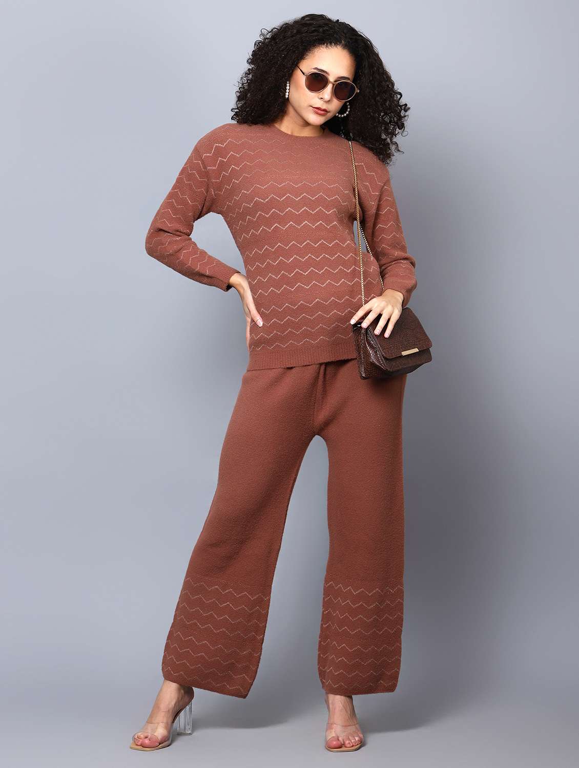 women self designed woolen co-ord set - 20817814 - Zoom Image - 0