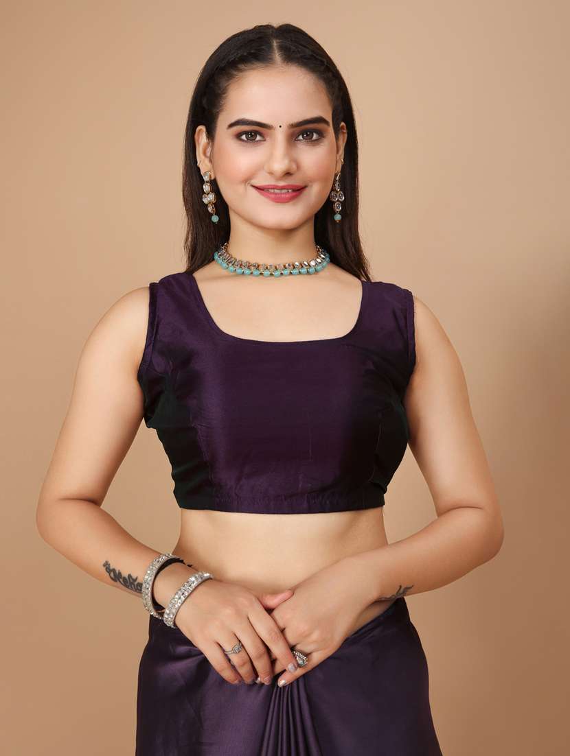 women purple embroidered saree with blouse - 20819348 -  Standard Image - 3