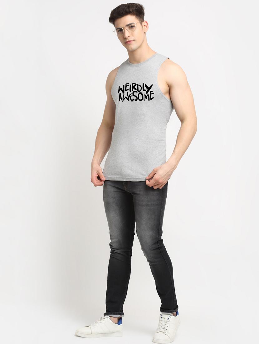 men round neck chest print t-shirt - 20822309 - Standard Image - 3