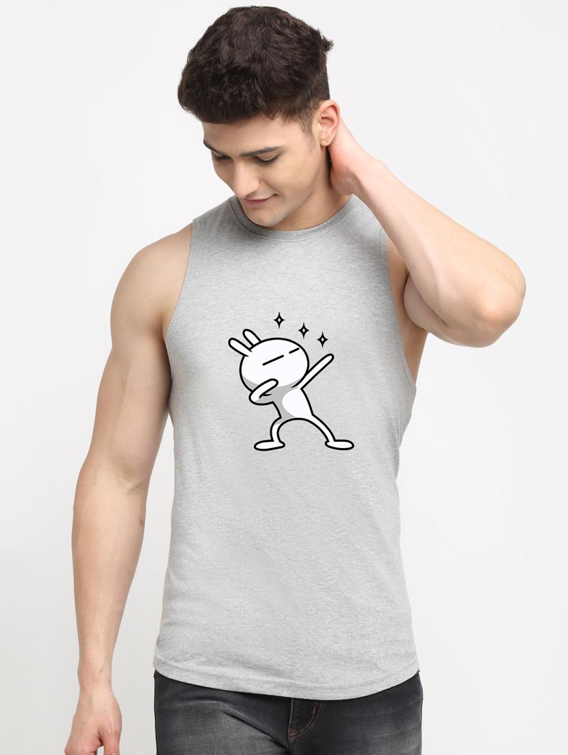 men round neck chest print t-shirt - 20822315 -  Zoom Image - 0