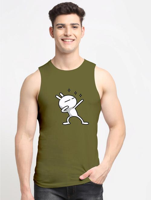 men round neck chest print vest - 20822323 -  Standard Image - 0