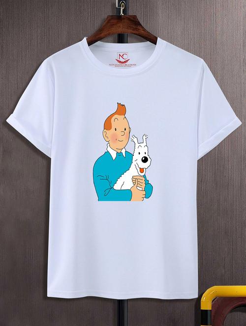 unisex white graphic printed t-shirt - 20823559 -  Standard Image - 0