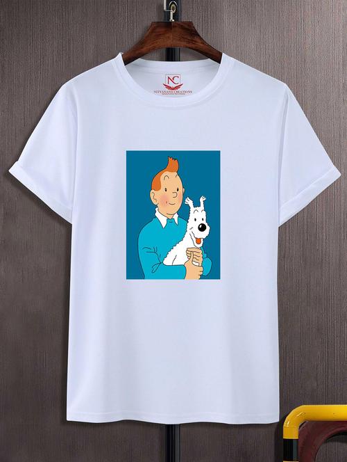 unisex white graphic printed t-shirt - 20823562 - Standard Image - 0