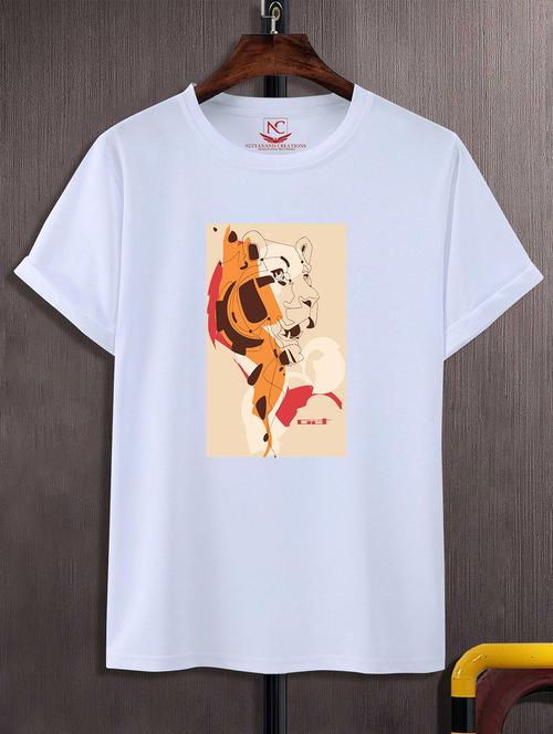 unisex white graphic printed t-shirt - 20823567 - Standard Image - 0