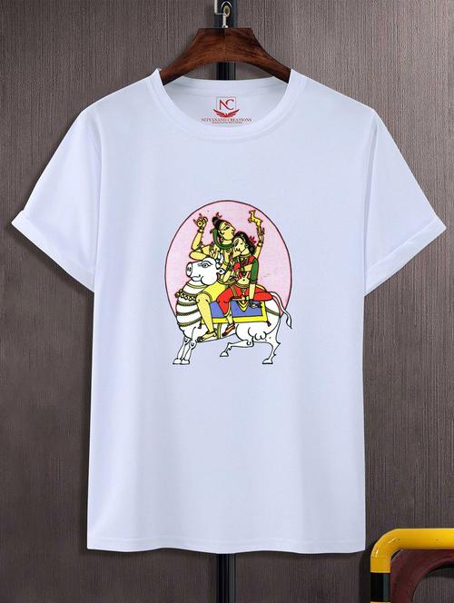 unisex white graphic printed t-shirt - 20823574 -  Standard Image - 0
