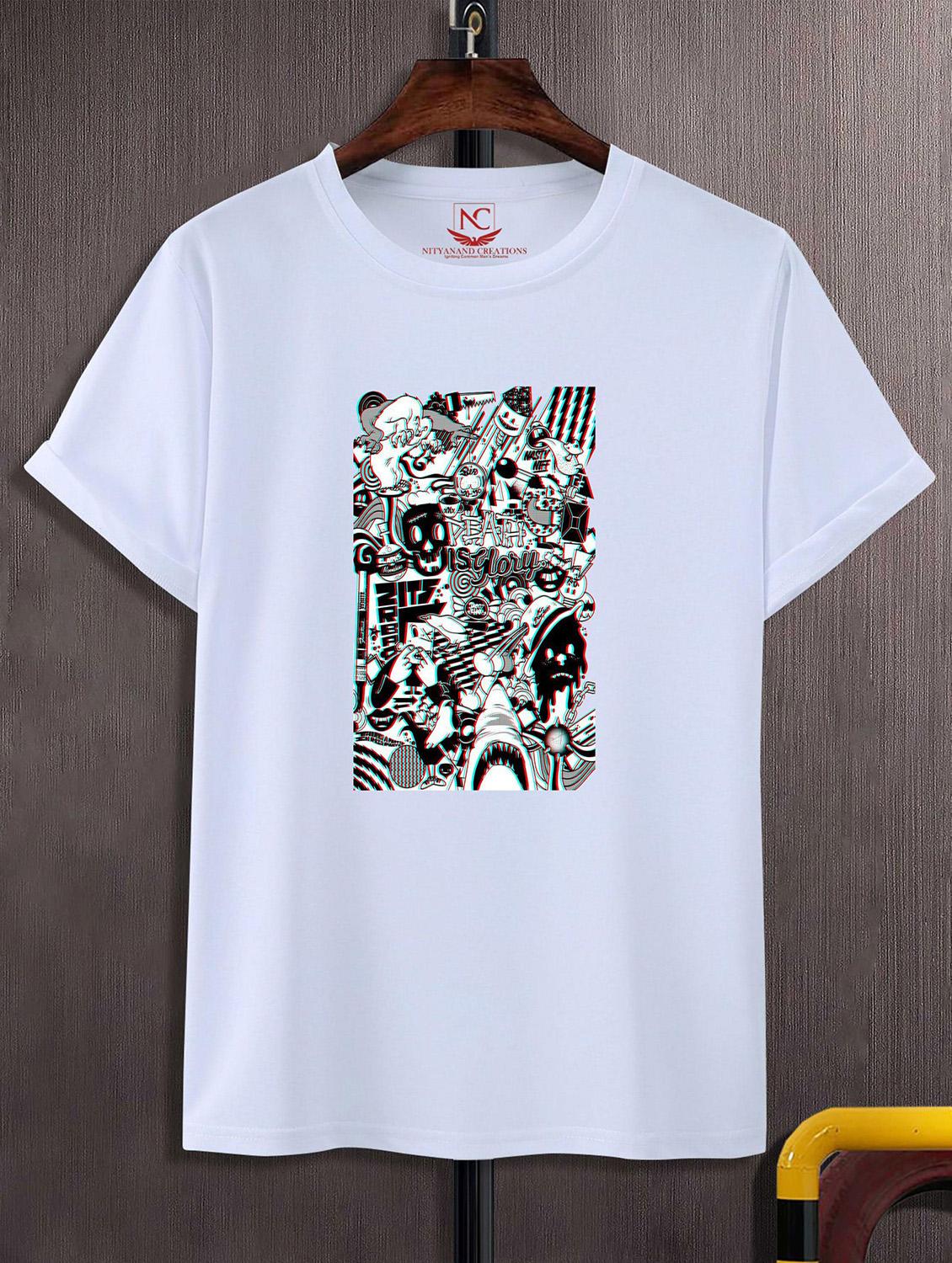 unisex white graphic printed t-shirt - 20823582 - Zoom Image - 0