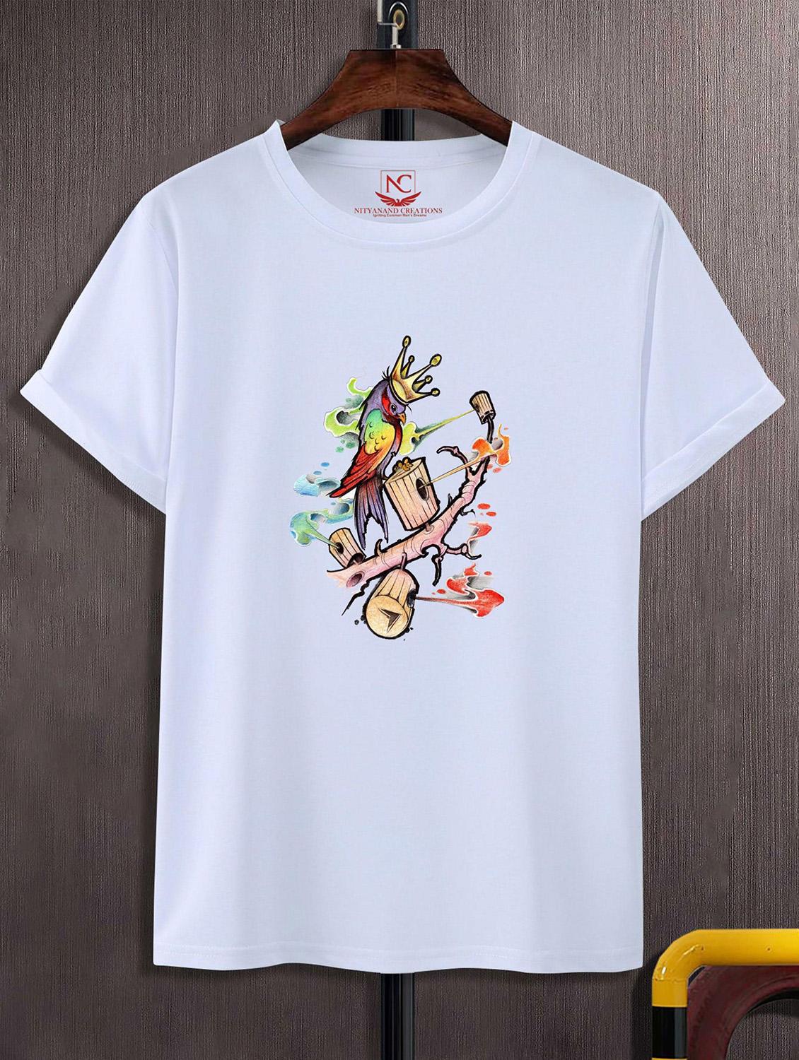 unisex white graphic printed t-shirt - 20823593 -  Zoom Image - 0
