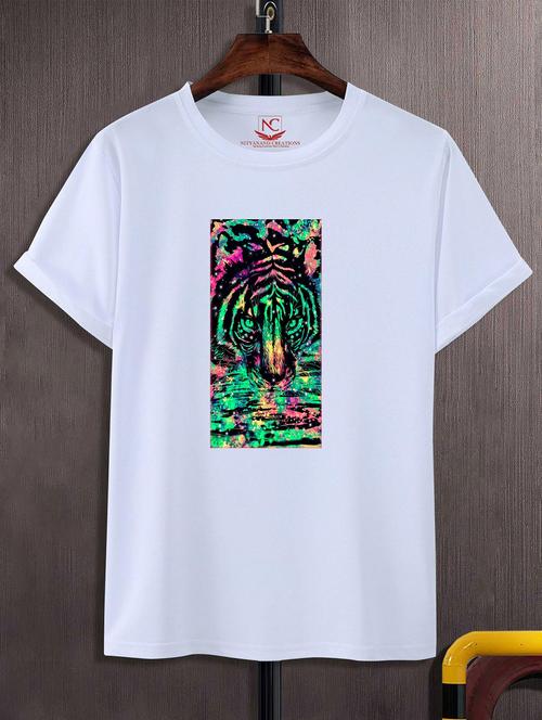 unisex white graphic printed t-shirt - 20823598 -  Standard Image - 0