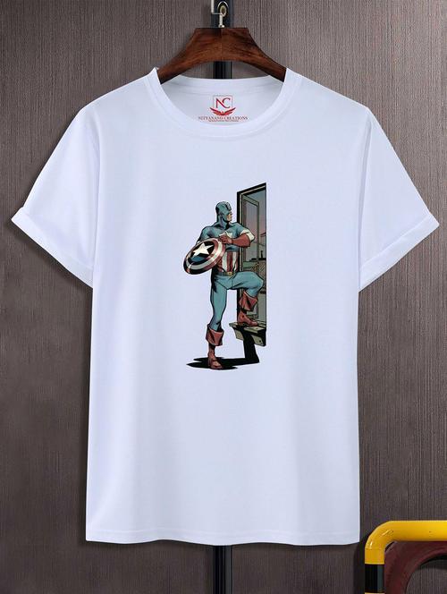 unisex white graphic printed t-shirt - 20823606 - Standard Image - 0