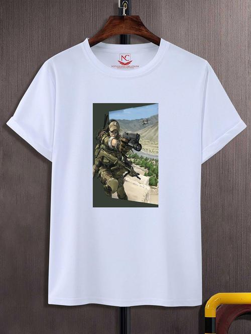 unisex white graphic printed t-shirt - 20823615 -  Standard Image - 0